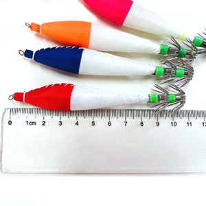 Tessuto pesca gamberi rivestiti Multi colore luminoso calamaro amo esche esche da pesca calamaro fluorescente calamaro con amo da pesca - Product Image 5