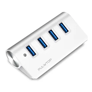 Pulwtop רכזת usb c 2020 4-in-1 4 יציאות USB Hub עבור Windows 10, 8, 7, Vista, XP, Mac OS X 10.6 או במאוחר, לינוקס 2.6.14 או מאוחר יותר