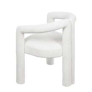 Factory Wholesale KirKasa Fabric Dining Chair Modern Upholstered Design Dinner Chairs For Kitchen White