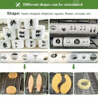 Machine de formage automatique pour gâteaux, burgers, nuggets de poulet et produits enrobés, avec fonction de découpe et de pressage, pour la production de petites et mini-formes, et la création de moules à panure.