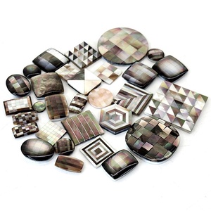 Perles de mosaïque en nacre grise naturelle, accessoires faits à la main pour la fabrication de boutons de manchette, cadeau unisexe, vente en gros - Product Image 2