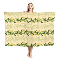 Sarongs Hawaïens Classiques Imprimés Pua Kenikeni, Motifs Floraux Personnalisés, Impression HD, Lavalava Portable pour Fêtes de Plage, Ie Faitaga