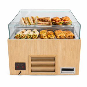 Electric Commercial Refrigerated Sandwich Display Cabinet with Glass Cover Stainless Steel Shelf for Cafe Bakery Snack Bar - Product Image 1