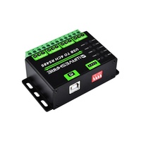 Convertidor RS485 USB de 4 Vías de Grado Industrial, Carcasa Metálica de 86x48x27mm, Módulo de Comunicación Serial, Protección Contra Sobretensiones/ESD, 1200m
