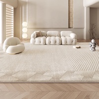 Tapis de chambre à coucher de style turc Tapis de salon en faux cachemire à damier noir et blanc