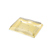 Boîte à sushi jetable recyclable JA7-1, plateau en plastique avec couvercle transparent anti-buée pour salade et plats japonais à emporter