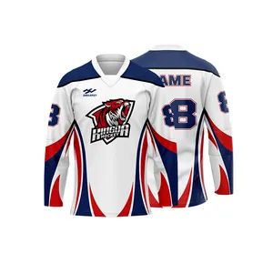 Maillot de Hockey sur glace 100% Polyester, prix d'usine, chemises, motif, couleur, personnalisation, Sublimation