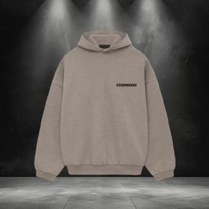 Felpe <span class=keywords><strong>Oversize</strong></span> Essentials Ss24 in Grigio Chiaro Effetto Floccato e Sabbia del Deserto, Magliette Personalizzate di Lusso con Stampa 3D in Silicone - Product Image 5