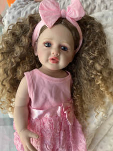 Muñeca <span class=keywords><strong>Reborn</strong></span> de Vinilo de Cuerpo Completo de 22 Pulgadas, Muñeca de Silicona Suave Hecha a Mano, <span class=keywords><strong>Mini</strong></span> Juguete para Niñas, Bebés Recién Nacidos, Bebe <span class=keywords><strong>Reborn</strong></span> - Product Image 3