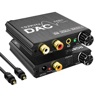 Wholesale 3.5 rca converter-Video Converter Digital Optical coaxial To Analog RCA 3.5 R/L stereo Audio Decoder DAC Converter for PS5 personal theater