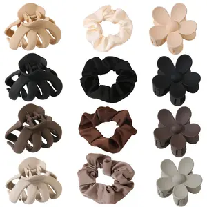 Venta al por mayor de alta calidad de flores pinzas para el pelo Scrunchy Set para niña accesorio para el cabello