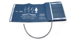 Manguito NIBP reutilizable muslo adulto 46 - 66cm dos tubos PU suave con vejiga Color azul <span class=keywords><strong>BP</strong></span> manguito consumibles médicos - Product Image 5