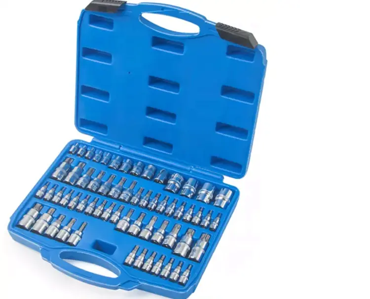 60PC 1/4 3/8 1/2 כונן E שקע Torx ביטים Torx בתוספת שקע bits סט יד כלי סט