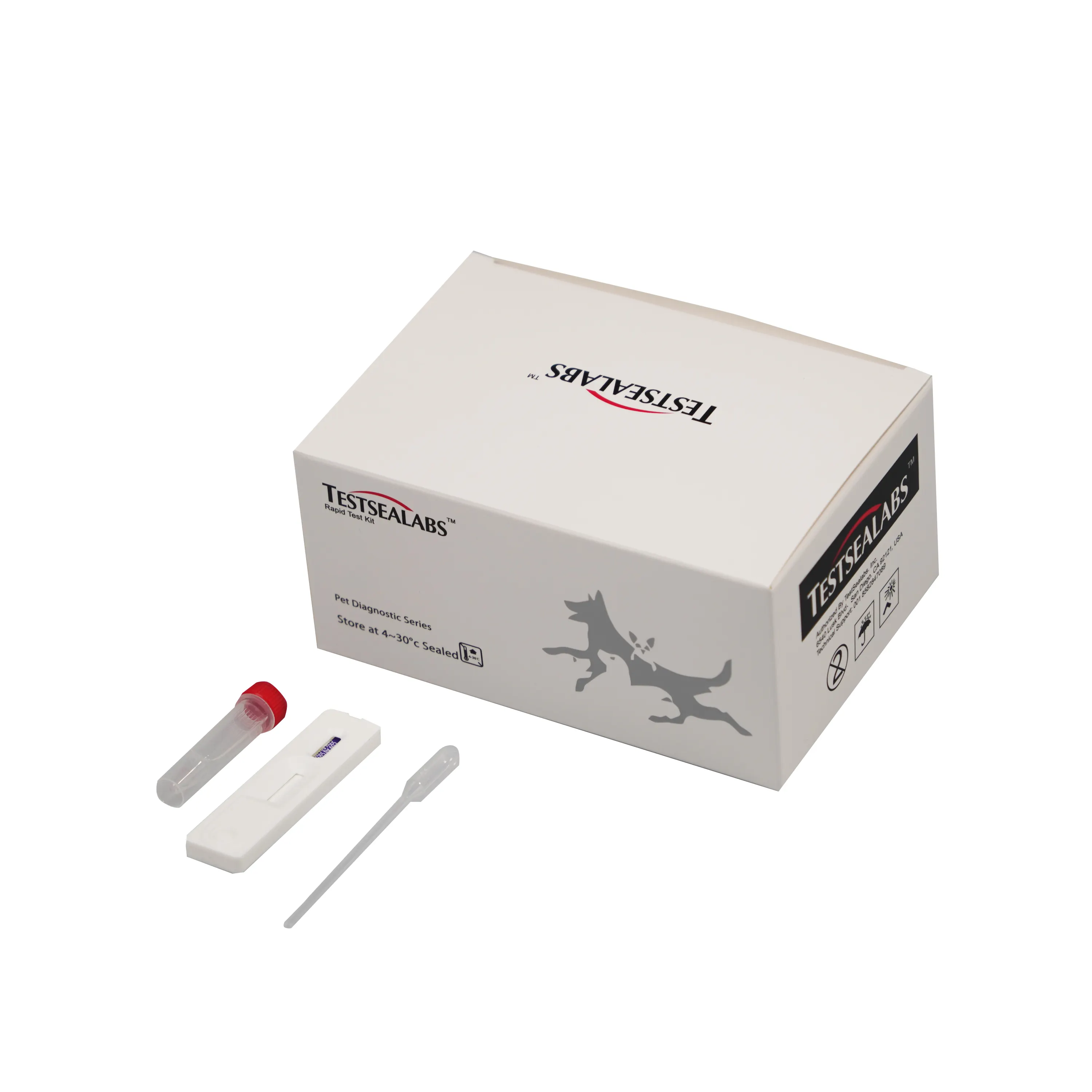 Kit de prueba rápida de antígeno del virus del moquillo canino para perros Prueba veterinaria Prueba CDV