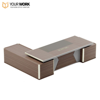 Meubles de bureau modernes haut de gamme en MDF E0, table d'ordinateur pour PDG, bureau de direction, bureau de patron, mobilier de bureau de direction de haute qualité