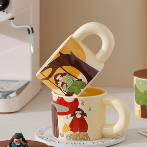Tazas de Café y Té de Porcelana Bonitas y Elegantes de Buena Calidad, Vajilla de Cerámica, Tazas de Pareja con Tapa <span class=keywords><strong>para</strong></span> el Hogar - Product Image 4