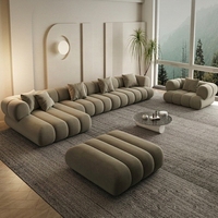 Canapé modulaire de luxe en velours avec chaise longue en latex anti-griffures pour salon, villa, appartement – Meubles personnalisés en gros