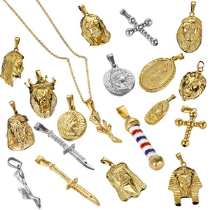 Tùy Chỉnh Tự Làm Hàng Ngàn Thiết Kế Đồ Trang Sức Thời Trang Chữ Thập Mặt Dây Chuyền Mạ Vàng Thép Không Gỉ Sư Tử Chúa Giêsu Charms Đối với Trang Sức Làm - Product Image 2