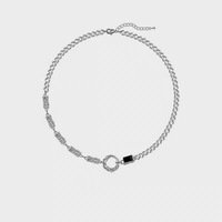 Collier unisexe Yolo haut de gamme en acier inoxydable plaqué argent, style hip-hop européen et américain, avec pendentif de mode taille princesse