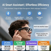 Gafas Inteligentes con IA, Cámara HD de 8MP, Grabación de Video 1080P, Asistente de Voz, Audio Inalámbrico, Transferencia WiFi, Lentes Fotocromáticas