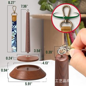 Repose-poignet portable, support de poignet en bois, porte-boule de fil, sangle de rangement pour fil, bracelet en cuir, support pour fil à tricoter - Product Image 4