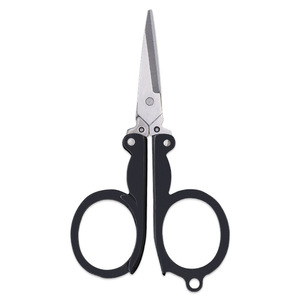Folding Scissors Stainless Steel Black Portable Travel Outdoor Student Scissors Straight Head Home Use - Product Image 4