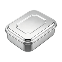 Boîte à lunch bento Miaocai 0-1L à double niveau en acier inoxydable, 2 compartiments, compatible vapeur et micro-ondes, conteneurs de rangement portables