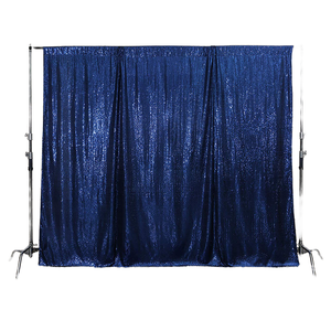 Rideau de fond tissé pour décoration de salon de festival, 4 x 6 pieds, avec paillettes argentées, à œillets, occultant total - Product Image 3