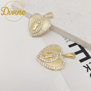 Nuevo colgante <span class=keywords><strong>de</strong></span> corazón <span class=keywords><strong>de</strong></span> amor chapado en oro <span class=keywords><strong>de</strong></span> 14K, collar religioso <span class=keywords><strong>de</strong></span> San Judas, joyería para mujer, dijes <span class=keywords><strong>de</strong></span> circón <span class=keywords><strong>DE</strong></span> <span class=keywords><strong>LA</strong></span> <span class=keywords><strong>Virgen</strong></span> María, colgante <span class=keywords><strong>de</strong></span> <span class=keywords><strong>Guadalupe</strong></span> - Product Image 5