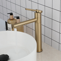 Robinet de lavabo moderne en acier inoxydable noir plaqué or avec cartouche céramique, mitigeur d'eau chaude/froide à débit contrôlé pour montage sur plan