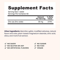 Rosebest Vente en Gros Marque Privée Saveur Naturelle et Colar 30mg Comprimés de Citrate de Zinc Pur pour la Santé Immunitaire et Cutanée