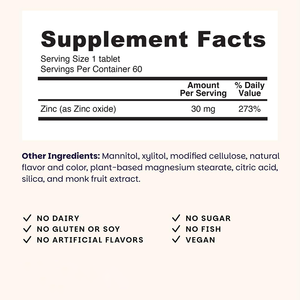 โรสเบสท์ ขายส่ง ยาเม็ดเสริมอาหารซิงค์ซิเตรตบริสุทธิ์ 30 มก. รสธรรมชาติและสีธรรมชาติ สำหรับเสริมภูมิคุ้มกันและสุขภาพผิว - Product Image 6