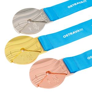 Medalla Deportiva de Maratón de Metal (Oro, Plata, Cobre) 3D, Diseño Exclusivo de Fábrica, Personalizada, Estilo Antiguo Moderno, con Cinta - Product Image 2