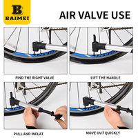 Pompe à vélo manuelle BAIMEI haute pression 80-130 PSI en alliage d'aluminium - Pompe à vélo portable mini imperméable et durable
