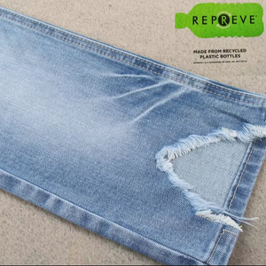 Matériau unifi repreve en polyester recyclé avec tissu denim flammé pour jean homme - Product Image 1