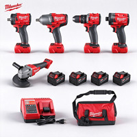 Kit combiné d'outils électriques sans fil Milwaukee M18 FUEL 11 pièces, 2 clés à chocs, perceuse-visseuse, meuleuse, 4 batteries, chargeur, sac