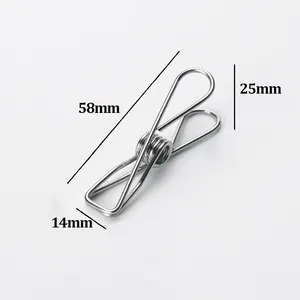 Nhà Máy Giá Bán Bạc Kim Loại Thép Không Gỉ Mùa Xuân Clip/Quần Áo Peg/Sunning Clip - Product Image 1
