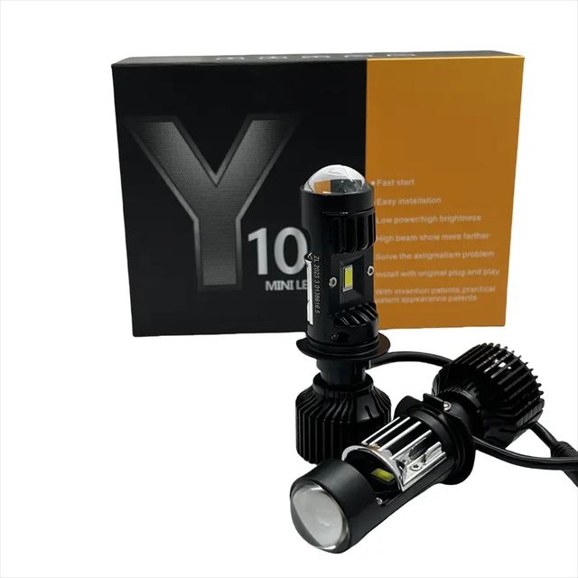 Y10 Pro Super Bright H4 H7 Dual Mini Fisheye Spotlight Universal Headlight Motorcycle LED Car Headlight Bulbs H4 Projector Lens