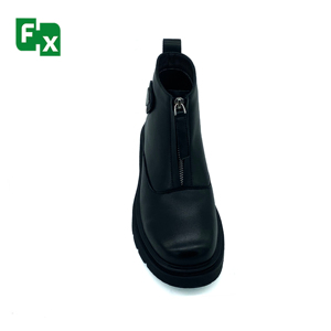 New Arrival Customized Fashionable Walking Style <strong>Zip</strong> Design Waterproof PU Leather <strong>Black</strong> <strong>Men</strong> Casual Shoes <strong>Boots</strong> - Product Image 5