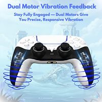 Manette sans fil OEM avec capteur gyroscopique 6 axes pour P5/P5 Slim/PS5 Pro, manette de jeu à double vibration avec pavé tactile rechargeable