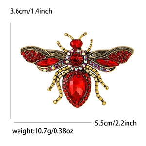 Fashion Alloy Gold Plated Customized Rhinestone Bee Brooch Women's <b>Wedding</b> Engagement Gift Party Crystal Pin <b>Accessory</b> - Product Image 3