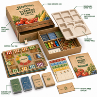 Jeu de société personnalisé en carton écologique sur le thème du marché des agriculteurs - Jeu familial saisonnier pour récoltes et fêtes sous marque privée