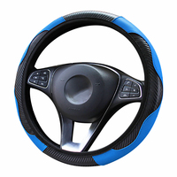 Housse de volant de voiture respirante antidérapante PU housses de volant adaptées à 37-38cm décoration de protection de volant de voiture