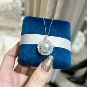 Collar de Plata de Ley S925 con Diseño de Flor Láser, Cadena Brillante para Clavícula, para Mujer, Collares de Perlas de Lujo Ligero, Venta al por Mayor - Product Image 3