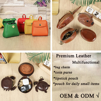 Porte-monnaie mini-sac en cuir pleine fleur grainé personnalisé, à suspendre, pour rouge à lèvres et étui AirPods, avec porte-clés