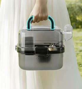 Jaula de Hámster Portátil Panorámica de Doble Capa, de Lujo, Resistente al Agua, Diseño Seguro, Uso Interior/Exterior, con Asas para Viajes Familiares - Product Image 3