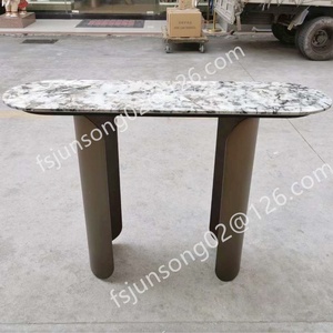 Js G03 Hiện Đại Sang Trọng Hành Lang Giao Diện Điều Khiển Bảng Vàng Kim Loại Chân 140Cm Dài Nhập Trang Trí Bàn Cao Bằng Đá Cẩm Thạch Hàng Đầu Sofa Trở Lại Bàn - Product Image 4