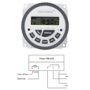 Tm619s 5-Pin lập trình hẹn giờ 7 ngày thứ hai mô-đun hẹn giờ 1 giây khoảng thời gian, 28 ON/OFF, 10/16/30A tải, 220V/230VAC hoặc 24/12VDC - Product Image 2