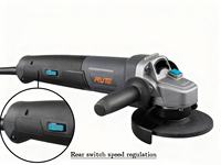 Meuleuse d'angle électrique professionnelle RUTE 100 mm 1230 W avec moteur à balais, interrupteur à gâchette, pour bricolage et usage industriel, pour meulage et découpe