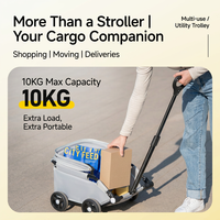 Poussette pliable légère pour animaux de compagnie, chariot portable pour chiens et chats à 4 roues, chariot de courses pliable en un clic, transporteur d'animaux OEM ODM en gros